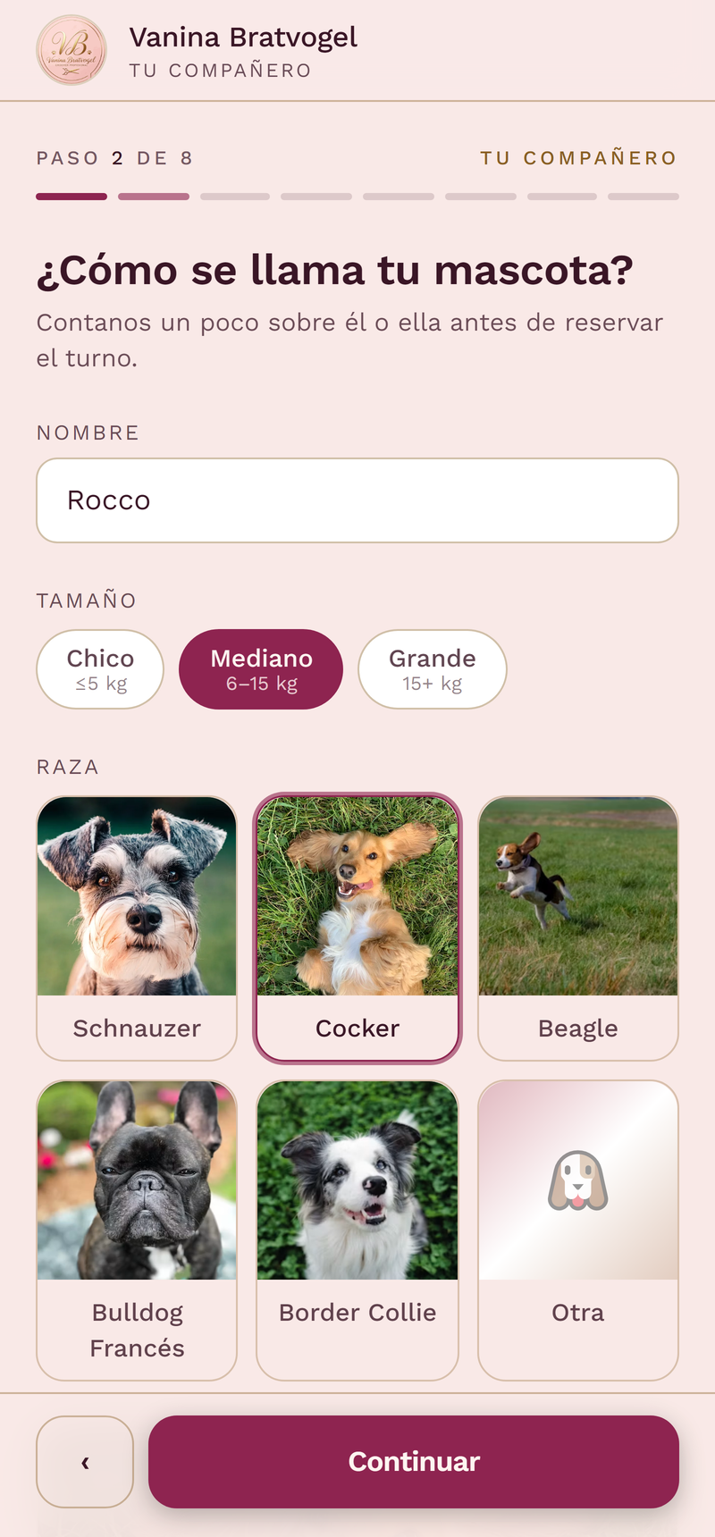 Vanina Bratvogel: La ficha de la mascota: nombre, tamaño y raza